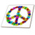 3dRose ct63103 Peace Sign Flower Power Design Ceramic Tile 8Multicolor