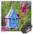 3dRose House Wren at Blue Nest Box Hollyhocks Marion Illinois USA Mouse Pad 8 x 8 mp2084321