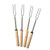 Tooeary Stainless Steel BBQ Forks Camping Campfire Skewers Hotdog Telescoping Roasting Stick4PCS