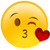 Whimsical Practicality Emoji Edible Icing Images Round Blow Kisses