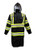 RK Safety TBK77 Class 3 Rainwear Reflective HiViz Black Bottom Long Rain Coat Small Black