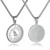 Stainless Steel Pendant Necklace for Boys Girls Women Men Our Father Lords Praying Hands Coin Medal Pendant 24Chain Silver