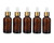 6PCS 30ml1oz Amber Glass Bottles With Glass Eye Droppers Empty Refillable Essential Oil Perfume Aromatherapy Vial Pot Liquid Containers Jars with White Ruuber Cap and Gold Circle