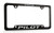 Honda Pilot Black Powder Coated Zinc Metal License Plate Frame Holder Bottom Engraved 4 Hole