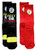 Flash Logo 2 Pairs Pack Mens Athletic Crew Socks Red One Size