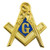 Traditional Square  Compass Masonic Lapel Pin  Blue  Gold1 Tall