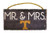 Fan Creations NCAA Tennessee Volunteers 12 x 6 Mr and Mrs Wood Sign