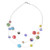 Shop LC Delivering Joy Stainless Steel Murano Millefiori Glass Multicolor Bead Station Multi Strand Drape Necklace Jewelry for Women 18