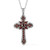 Shop LC Delivering Joy Cross Chain Pendant Necklace Steel White Stainless Steel Oval Cubic Zirconia CZ Garnet Prom Fashion Jewelry for Women Size 20 Ct 36
