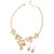 Shop LC Delivering Joy Goldtone ION Plated Yellow Gold Stainless Steel Leaf Earrings Necklace Fashion Jewelry Set 22