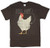 Guess What Chicken Butt Graphic TShirt  Brown  Small