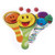 Dozen Assorted Smile Smiley Face Design Classic Wood Paddle Ball Games - 9"