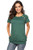 Womens Casual Button Short Sleeve Tops Pockets Blouses T Shirt Round Neck Loose Tunic Green M