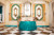PartyDelight 108 Round Teal Sequin Tablecloth for Wedding Party Christmas Decorations
