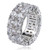 TOPGRILLZ 9mm 2Rows Round Cut 14K Silver Plated Iced out Lab Diamond Wedding Band Eternity Ring for Men Women