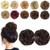 MORICA 2PCS Messy Hair Bun Extensions Curly Wavy Messy Synthetic Chignon Hairpiece Scrunchie Scrunchy Updo Hairpiece for women
