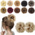MORICA 2PCS Messy Hair Bun Extensions Curly Wavy Messy Synthetic Chignon Hairpiece Scrunchie Scrunchy Updo Hairpiece for women