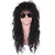DiyWig Mens 80s Wig Black Mullet Wigs Halloween Costume Male Wig Long Curly Rocker Anime Wig