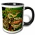 3dRose 140182_4"Jungle Carpet Python Snake, Australia, New Guinea-NA02 DNO0898-David Northcott" Ceramic Mug 11 oz Black/White