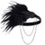 BABEYOND 1920s Flapper Headband Roaring 20s Great Gatsby Headpiece Beaded Black Feather Headband 1920s Flapper Gatsby Hair Accessories