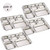 IndiaBigShop Stainless Steel Rectangular Thali Plate 5 compartment Thali Mess Trays Kids Lunch and Dinner Set of 4