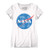 Tee Luv Womens NASA Shirt  Vintage NASA Meatball Logo TShirt White MD