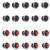 Clyxgs Momentary Push Button Switch No Lock SPST Mini Push Button Round Switchs AC 250V  3A AC125V  6A Black Red Cap 20PCS