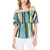 Bar III Womens Striped Ruffled Pullover Top Green S