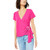 Bar III Womens Color Pop Surplice Grommet Wrap Top Pink XXS