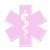 Medical Caduceus Snake Pink and White 5 Inch Round  Indoor Outdoor Vinyl Decal