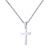 MONOZO Silver Cross Necklace for Men Gifts Mens Cross Necklace Stainless Steel Silver Plain Cross Pendant Necklace with Chain Mens Simple Jewelry Birthday for Men Cross Necklace 18 Inch