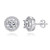 Spoil Cupid 925 Sterling Silver Post Brilliant Round Halo Cubic Zirconia Stud Earrings Center Stone 6mm