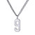 GoldChic Jewelry Baseball Initial Pendant Necklace Inspiration Baseball Jersey Number 09 Charms Stainless Steel Sports Necklace