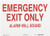 Brady 22484 14 Width x 10 Height B401 Plastic Red on White Door Sign Legend Emergency Exit Only Alarm Will Sound