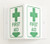 Brady V1FA03A 6 Height 9 Width 4 Depth Acrylic Green On White Color Standard V Sign Legend First Aid With Picto