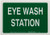 Brady 85354 7 Height 10 Width B302 High Performance Polyester White On Green Color First Aid Sign Legend Eye Wash Station