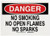 Brady 88379 10 Height 14 Width B302 High Performance Polyester Black And Red On White Color No Smoking Sign Legend Danger No Smoking No Open Flames No Sparks