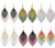 ATIMIGO 6 Pairs Metal Leaf Dangle Earrings Colorful Pendant Drop Hook Statement Earrings Set for Women Teen Girls