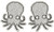 Sourpuss Glitter Octopus Hair Clips Silver