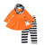 Baby Girls Halloween Clothes 3PCs Toddler Girl Kids Outfits Set Ruffle Dress Long Sleeve Tops Pants with Scarf