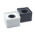 Yootop 2 Pcs Interviewing Mic Flag Station ABS Square Cube Shape Microphone Flag Station Logo Black and White