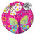8Count Round Paper Dinner Plates Butterfly Sparkle
