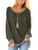 Fallorchid Womens Long Sleeve Crew Neck Tunics Loose Fit Casual Color Block Tops Army Green