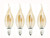 JKLcom E12 4W Dimmable LED Candelabra Light Bulbs LED Chandelier Bulbs C35T Vintage LED Filament Light Bulb,E12 Base,110V,4W(Equivalent 40W),Warm White 2300K,Amber Glass,Flame Bent Tip,Dimmable,4 Pack