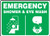 Accuform MFSD948VP Plastic Safety Sign LegendEmergency Shower  Eye WASH with Graphics 7 Length x 10 Width x 0055 Thickness White on Green