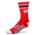 For Bare Feet Mens NCAA 4 Stripe Deuce Crew Socks Wisconsin Badgers Medium 510