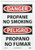 NMC ESD667PB Bilingual OSHA Sign Legend DANGER  PROPANE NO SMOKING 10 Length x 14 Height Pressure Sensitive Adhesive Vinyl BlackRed on White