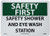 NMC SF175AB OSHA Sign Legend SAFETY FIRST  SAFETY SHOWER AND EYE WASH STATION 14 Length x 10 Height Aluminum BlackGreen on White
