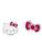 Hello Kitty Jewelry Sterling Silver Kitty and Bow Mismatched Stud Earrings