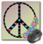 3dRose LLC 8 x 8 x 025 Flowers and Hearts Peace Sign Mouse Pad mp792321